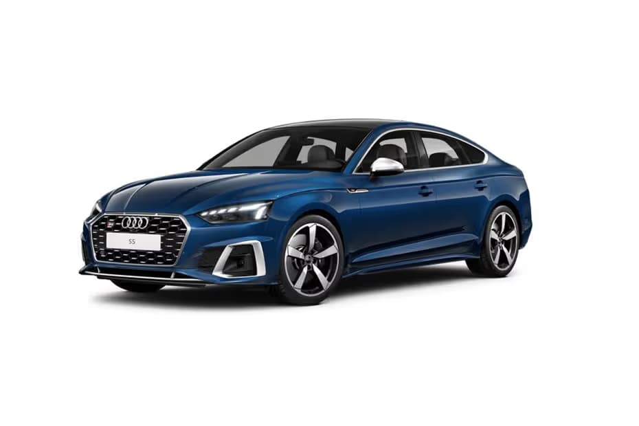 Audi S5 Sportback 3.0L TFSI Coupe Petrol car front three-quarter view India 2026 price mileage safety specs side by side car comparison vs Mercedes-Benz AMG C43 AiCarAdvisor