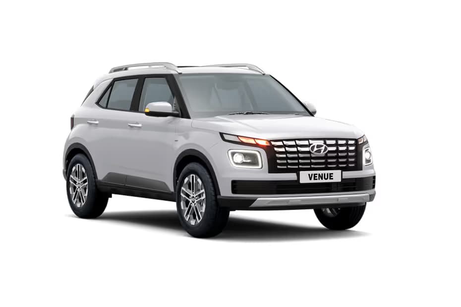 Hyundai Venue 1.2 E SUV Petrol car front three-quarter view India 2026 price mileage safety specs side by side car comparison vs Kia Sonet AiCarAdvisor